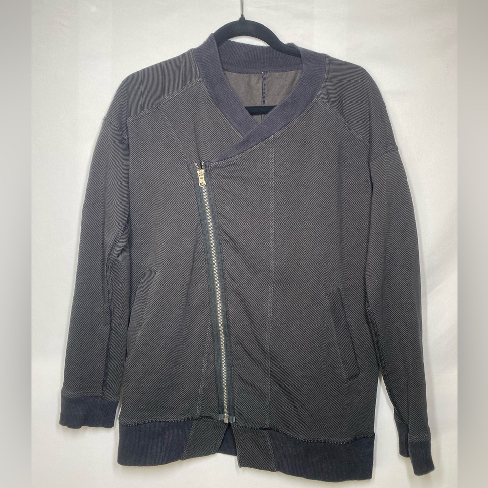 Lululemon Mula Bundle Wrap Black Asymmetrical Jacket Full Zip Moto